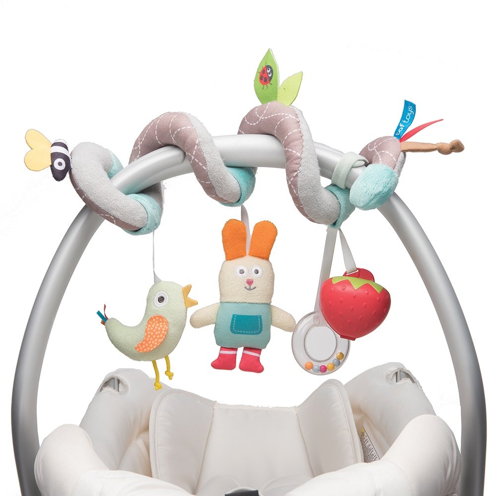 Taf Toys Garden Spiral | Baby’s Fun Accessory for Car Seat & Pram Etc Hanging Rattling Toys Easier Parenting Keeps Your Baby Happy Ideal Gift Soother Strawberry Shape Case for Easier Outdoors